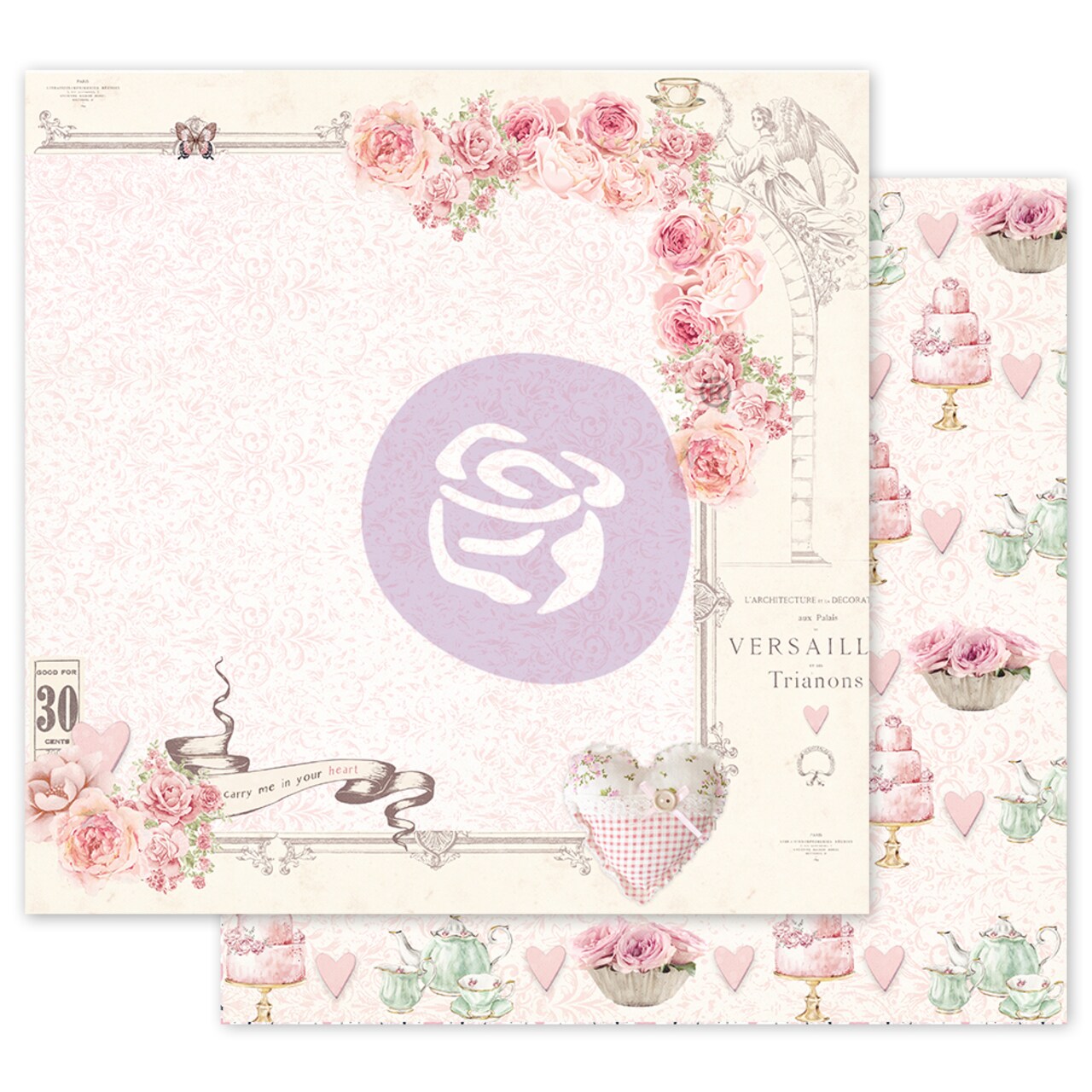 Prima Marketing Inc With Love Collection 12x12 Sheet - Carry Me In Your Heart - W/ Foil Details 655350996185 (10 SHEETS)